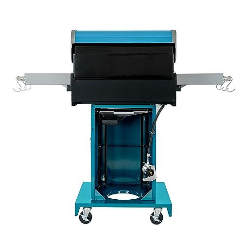 Kenmore 3-Burner Outdoor BBQ Grill | Liquid Propane Barbecue Gas Grill with Folding Sides, PG-A4030400LD-TL, Pedestal Grill with Wheels, 30000 BTU, Teal - CookCave