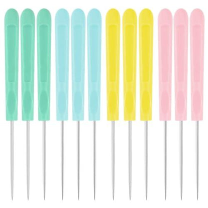 Cookie Decorating Scribe Supplies Icing Scribe Tool for Cake Diy Craft Leather Awl Tool Sewing Stainless Steel Fondant Sugar Stir Needle Biscuit Icing Pin Kit with Handle Baking Scribe Tool(12 Pieces） - CookCave