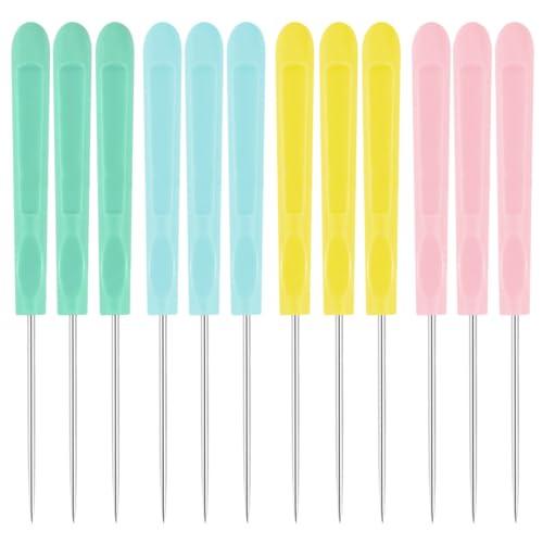 Cookie Decorating Scribe Supplies Icing Scribe Tool for Cake Diy Craft Leather Awl Tool Sewing Stainless Steel Fondant Sugar Stir Needle Biscuit Icing Pin Kit with Handle Baking Scribe Tool(12 Pieces） - CookCave