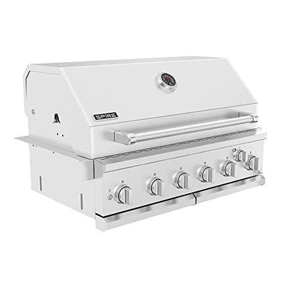 Spire Premium Grill Built-in Head, 6-Burner with Rear Burner Propane Grill, Convertible to Natural Gas, 36 inches Built-In Island Grill Head, Stainless Steel, BBQ Grill Island - CookCave