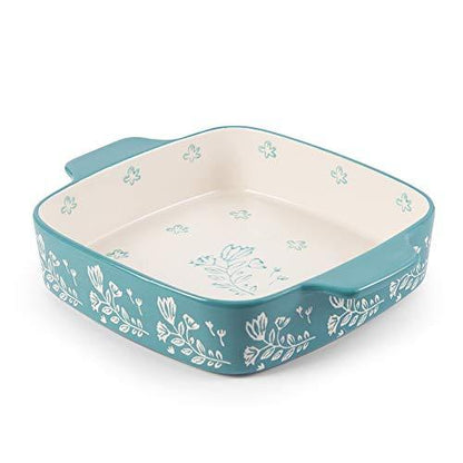 Wisenvoy Baking Dish Ceramic Brownie Pan 9x9 Baking Pan Casserole Dish Lasagna Pan Square Rose Dish Pan Bakeware Sets - CookCave