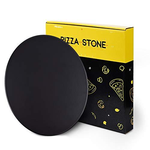 Menesia 12 Inch Black Non-stick Ceramic Pizza Stone Pan, Baking Stones for Ovens & Grill & BBQ, Round Oven Cooking Stone - CookCave
