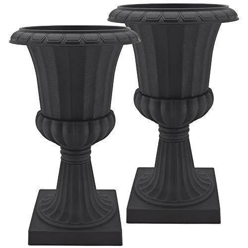 Arcadia Garden Products PL50BK-2 Deluxe Plastic Urn(Pack of 2), Black - CookCave