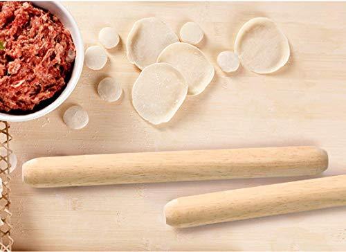 Wooden Rolling Pin, French Dumpling Rolling Pin for Baking Pizza Dough Roller 30 x 3.5cm - CookCave