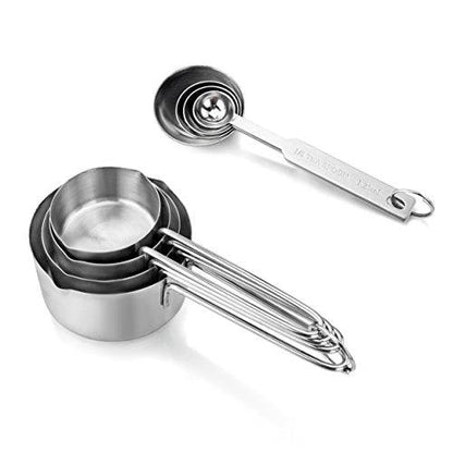 New Star Foodservice 42917 Stainless Steel 8-Piece Measuring Cups and Spoons Combo Set - CookCave