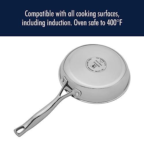 HENCKELS Clad H3 8-inch Induction Frying Pan with Lid, Stainless Steel, Durable and Easy to clean - CookCave