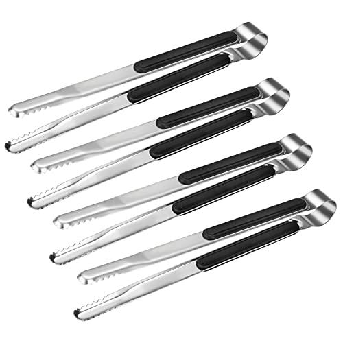 4 Pack Premium Stainless Steel Kitchen Tongs, Serving Tongs for Cooking, XEVOM Metal Food Tongs with Non-Slip Grip, Heat Resistant Grill Tongs 10 inch - CookCave