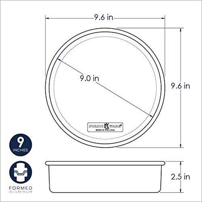 Nordic Ware Natural Aluminum Commercial Round Layer Cake Pan Baking Essentials, 9", Silver - CookCave