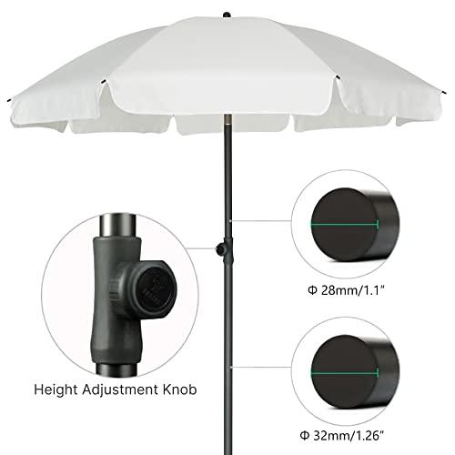 AMMSUN Patio Umbrella Market Table Umbrella 6.5 ft Tilt Steel Pole UPF50+ Protection, Great for Outdoor Garden Backyard, Elegant White - CookCave