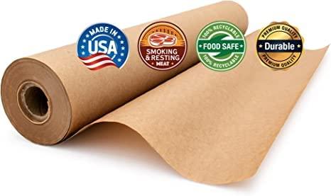 Brown Butcher Paper Roll (17.75 inches x 200 feet), Unbleached, Unwaxed & Uncoated for Smoking & Resting Meat by Paper Pros - CookCave
