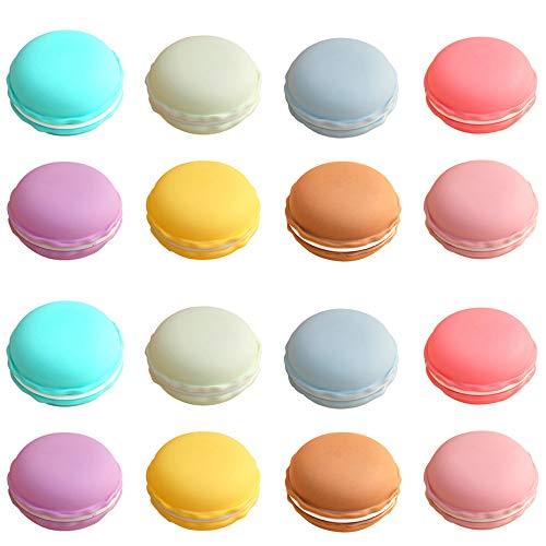 Rocutus 16 Pieces Macaron Case,Candy Color Mini Macaron Box, Macaron Jewelry Box, Macaron Cute Pill Box, Macaron Jewelry Storage Box, Cute Pill Organizer Case - CookCave