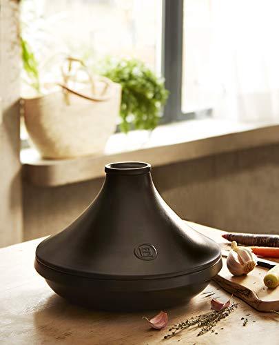 Emile Henry Delight 4.0 Quart Ceramic Tagine, Slate with Slate Lid - CookCave