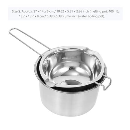 Healifty Boiler Pot Melting Chocolate 1 Set Double Boiler Stainless Steel Melting Pot for Melting Chocolate Candy Candle Soap and Wax 600ml Double Boiler Pot Chocolate Melting Pot Double - CookCave