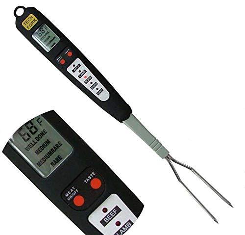 Beyond Group 80-09 Digital Meat Instant Read Thermometer with LED Screen and Ready Alarm, Kitchen Probe with Long Fork for Grilling, Barbecue and Cookin, l, white - CookCave