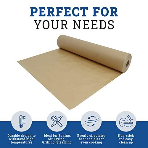 Reli. Parchment Paper Roll (15" x 250 ft) w/Dispenser Box, Brown | Unbleached Parchment Paper for Baking & Air Fryer | Food Grade Baking Paper Liners |Non-Stick, Cooking Paper for Grilling & Steaming - CookCave