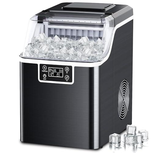 Kndko Ice Makers Countertop 45lbs,2-Ways Add Water,Ice Maker Self Cleaning,Ice Size Control,24H Timer,Party Countertop Ice Maker for Home Bar RV,Stainless Steel Ice Maker Machine,Black - CookCave
