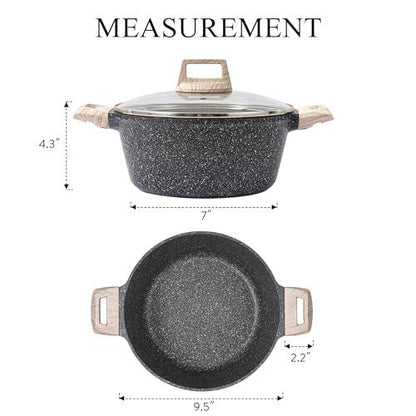 CAROTE 4 Qt Nonstick Stock Pot - Granite Soup Pot and Dutch Oven With Lid, 4 Quart Casserole for Stews - Super Easy to Clean, PFOA Free (CLASSIC GRANITE) - CookCave