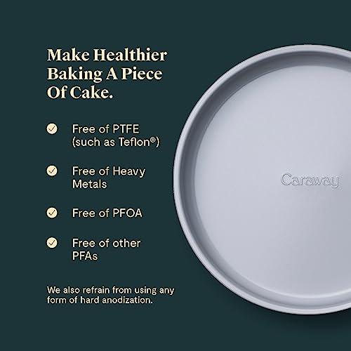 Caraway Non-Stick Ceramic 9” Circle Pan - Naturally Slick Ceramic Coating - Non-Toxic, PTFE & PFOA Free - Perfect for Birthday Cakes, Tartes, & More - Cream - CookCave