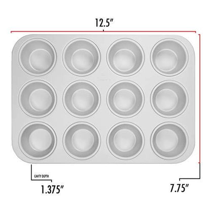 Fat Daddio's Anodized Aluminum Standard Muffin Pan, 11.2 x 15.8 Inch - CookCave