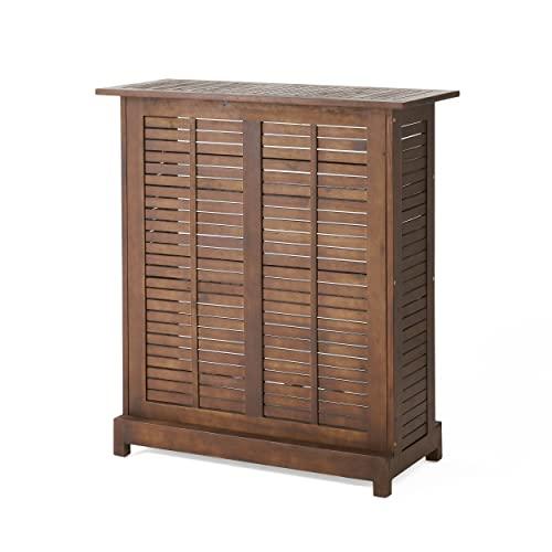 Christopher Knight Home Riviera Acacia Non-FSC KD Wood Bar, Rich Mahagony, Dimensions: 39.40”L x 16.50”W x 43.30”H - CookCave