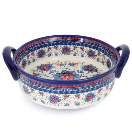 Baking Dishes For Oven, 1 Quart Round Casserole Dishes For Oven-blue flower-round 950ml - CookCave