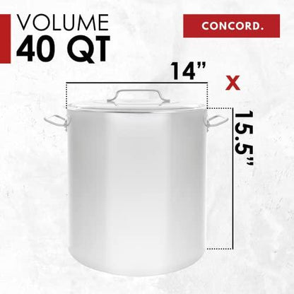 Concord Cookware Stainless Steel Stock Pot Cookware, 40-Quart - CookCave