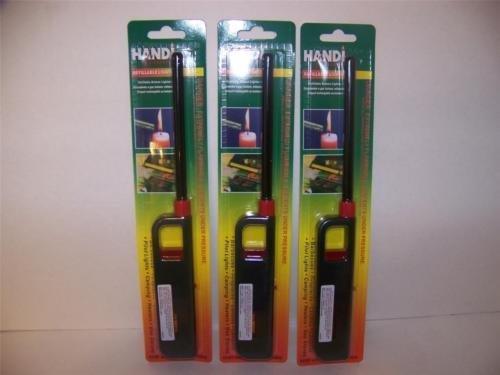 Lot of 3 REFILLABLE Butane Grill BBQ LIGHTERS Multi-Purpose Lighter 10.75" F - CookCave