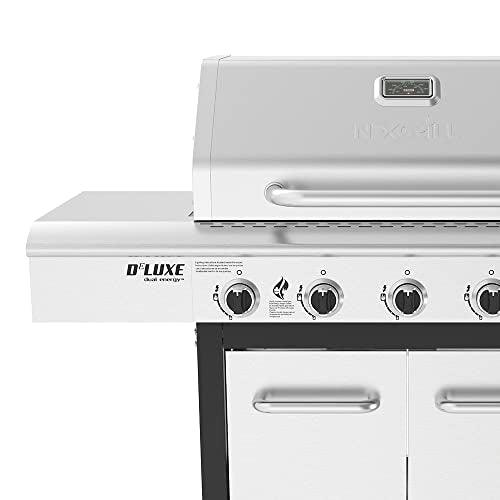 Nexgrill Deluxe 5-Burner Propane Barbecue Gas Grill with Side Table and Ceramic Searing Side Burner, 771 sq. in., 75000 BTUs, Black, Outdoor Cooking, Patio, Barbecue Grill, 720-1046A - CookCave