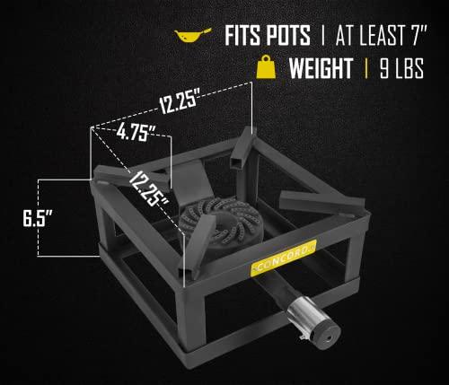 CONCORD 12" THE BLOCK BURNER Single Propane Outdoor Burner. 100,000 BTU Great for Home Brewing, Camping, Tailgating, and More! - CookCave