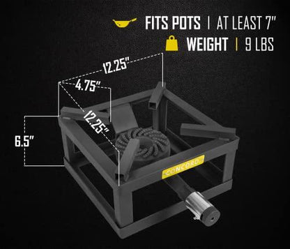 CONCORD 12" THE BLOCK BURNER Single Propane Outdoor Burner. 100,000 BTU Great for Home Brewing, Camping, Tailgating, and More! - CookCave