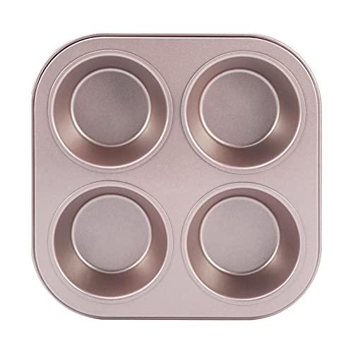 4 Cup Muffin Pan Baking Tray- Non-Stick Cupcake Tin Mold - Carbon Steel Cake Mould For Home, Cafe Bar and Restaurant(champagne) - CookCave