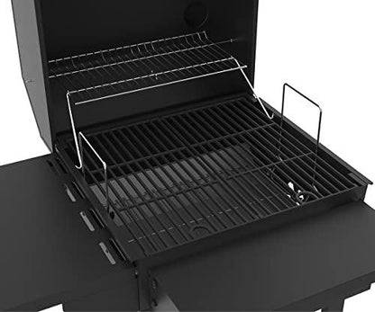 Nexgrill Premium Charcoal BBQ Grill, 22 inches Barbecue Grill, Charcoal Barrel, Outdoor Cooking, Side shelf, For Camping Patio Backyard, Black - CookCave