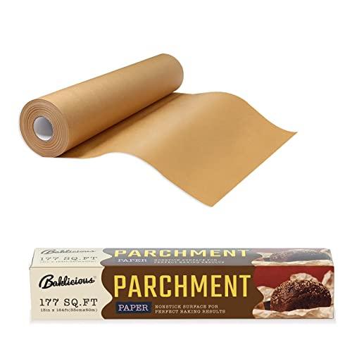 Unbleached Parchment Paper Roll for Baking, 13 in x 164 Ft, 177 Sq.Ft, Baklicious Non-stick Baking Parchment Paper for Baking, Cookies, Bread, Oven, Air Fryer, Steamer, Baking paper - CookCave