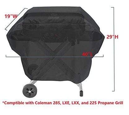 Mini Lustrous Grill Cover for Coleman Roadtrip Grill Model 285, LXE, LXX, and 225, Outdoor Waterproof Fade-Resistant Replacment Grill Cover, Black - CookCave