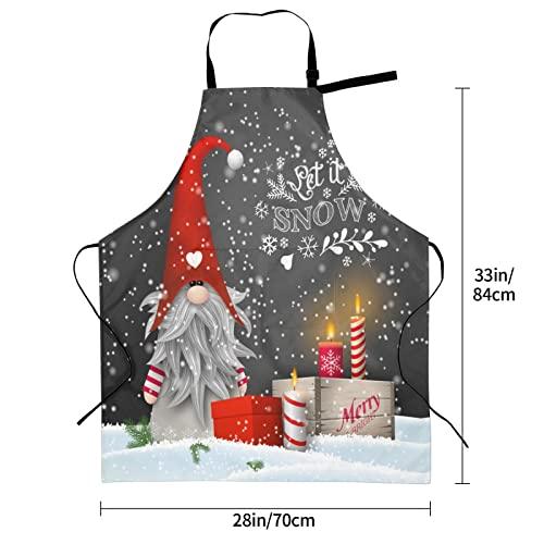 Deaowangluo Adult Size Adjustable Bib Merry Christmas Gnome Xmas Gifts Apron With Tool Pockets For Gifts - CookCave