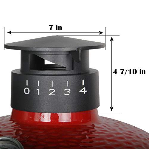 Umbrella Cast iron Cap for Kamado Joe Classic & Big Joe Series ，Replacement for Kamado Joe Dual Function Metal Chimney Top Kamado Joe Replacement Parts - CookCave