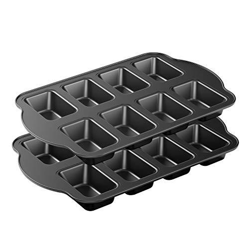 Tiawudi 2 Pack Non-Stick Mini Loaf Pan, Carbon Steel Baking Bread Pan, 8-Cavity - CookCave
