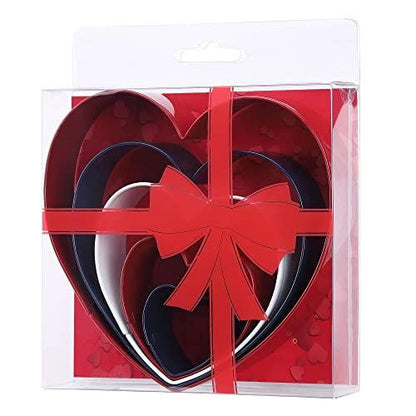 Heart Cookie Cutter Set, 4.5'', 3.5'', 2.75'', 2'', 1.25'', Fun Holiday Heart Shaped Valentines Cookie Cutters, Christmas Cookies, Small, Medium, And Large - CookCave