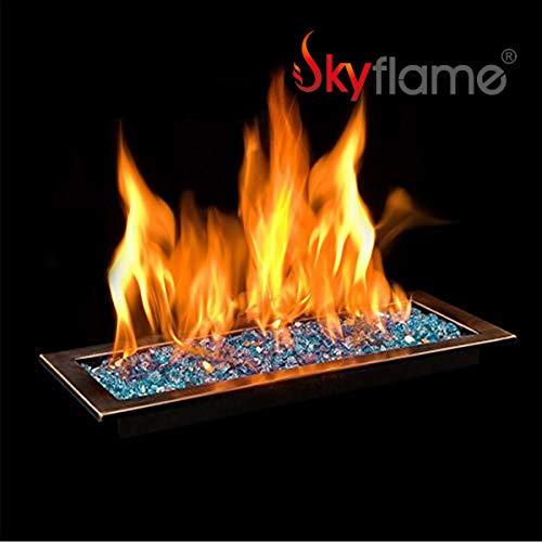 Skyflame 30" by 6" Linear Drop-in Fire Pit Pan and Burner Kit for Natural Gas/Propane, Steel Fire Pit Insert Burner for DIY Fire Pit and Fireplace - CookCave