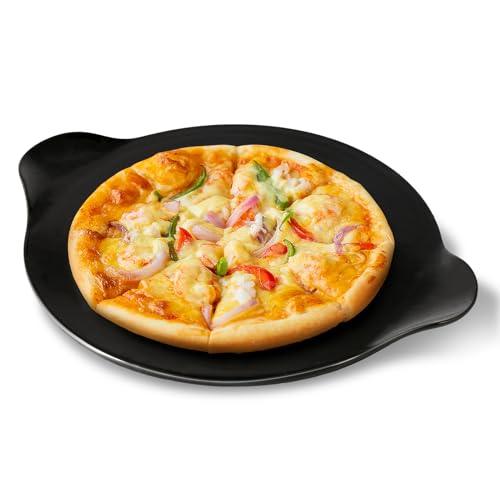 VIREESR 17"x14.4"Large Pizza Stone for Oven,Grill,Smoker,Non-Stick Glazed,Made of 100% Natural Cordierite Ceramic,Perfect for Pizza and Anything You Like,Unbreakable Packaging(Black 5.2LB) - CookCave