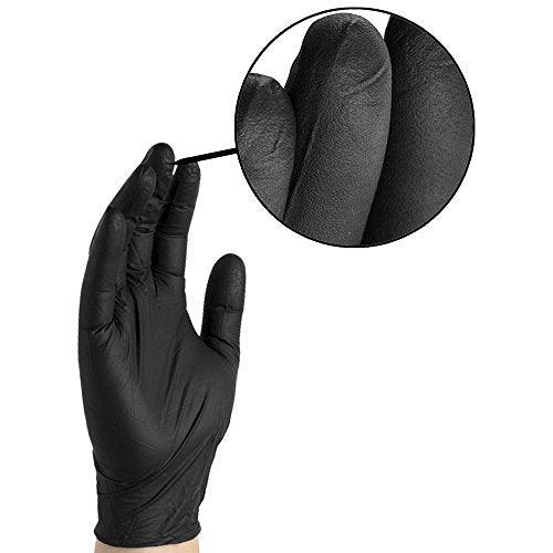 GLOVEWORKS Black Disposable Nitrile Industrial Gloves, 5 Mil, Latex & Powder-Free, Food-Safe, Textured, Large, Box of 100 - CookCave