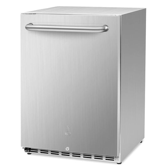ICEJUNGLE 24' Indoor Outdoor Beverage Refrigerator with 3 Removable Shelves - Built-in or Freestanding for Home Commercial - CookCave