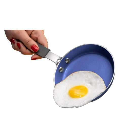 Granitestone Blue Mini Nonstick Egg Pan & Omelet Pan – 5.5” Single Serve Egg Nonstick/Skillet, Diamond Infused, Small Frying Designed for Eggs Pancakes, Non Toxic, Dishwasher Safe - CookCave