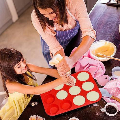 La Chat Silicone Muffin Pan- Nonstick Cupcake tray for baking, Silicone molds for making Muffins, Cupcakes and Egg maffins, cookiers - CookCave