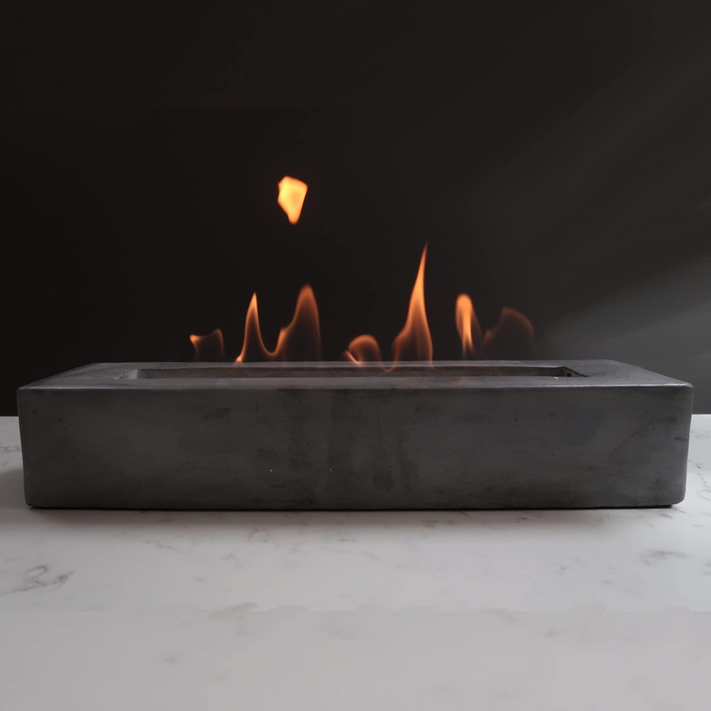 ROUNDFIRE Large Rectange Classic Tabletop Fire Pit, Portable Fire Pit, Table Top Firepit, Small Table Top Fire Pit Bowl, Fire Pit Tabletop, Mini Fireplace, Ethanol Smores Maker, Indoor & Outdoor. - CookCave