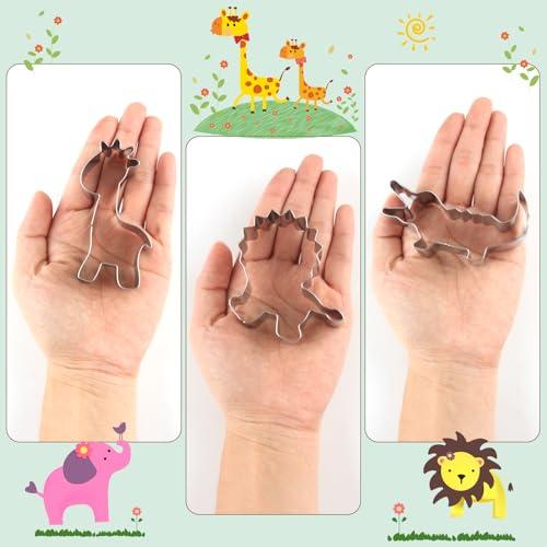 Animal Cookie Cutters for Kids, Safari Zoo Animals 12 PCS Cookie Cutters Set with Lion, Giraffe, Hippo, Panda, Koala, Elephant, Dog, Crocodile, Flamingo etc. (Gift Box) - CookCave