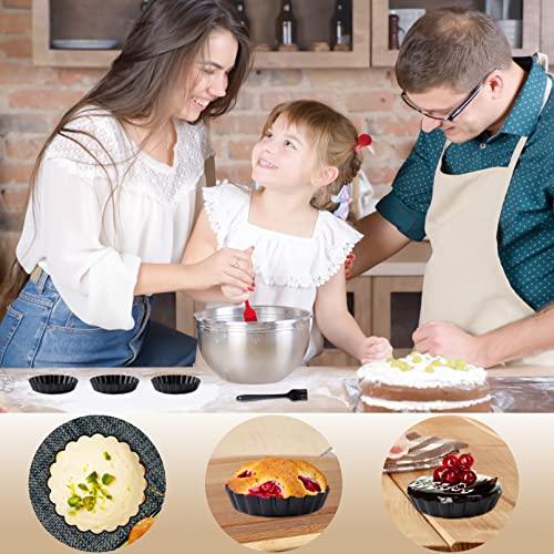 4Inch Mini Tart Pan Set of 8,Non-Stick Carbon Steel Quiche Pan,Mini Tart Pans Set with Removable Bottom,Pie Tart Pans with Fluted Sides,Egg Tart Mold Reusable for Oven Baking,Dessert DIY (4 Inch 8pcs) - CookCave