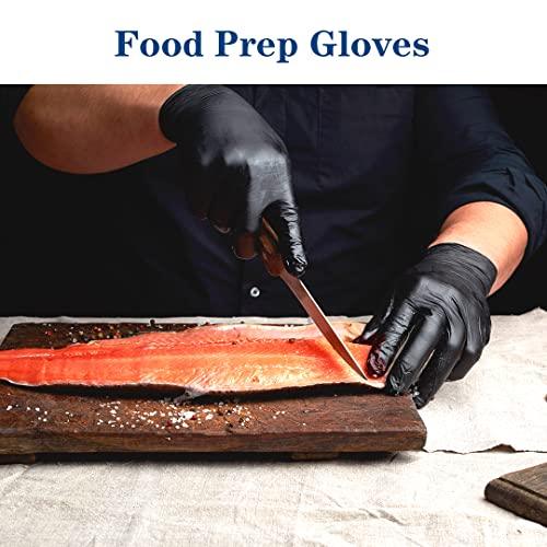 YKANG Black Nitrile Gloves,Disposable Gloves Latex Free 100 PCS,Cooking Gloves,Food Prep,BBQ,Household Cleaning Gloves(Large) - CookCave