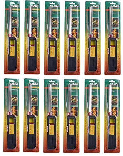 12pk Fluidless BBQ Grill Lighter Casings Refillable Butane Gas Candle Fireplace Kitchen Stove Long - CookCave