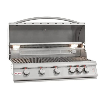 Outdoor Kitchen Professional Built-in BBQ Grill | 40" 5-Burner Natural Gas NG Grill W/Rear Infrared Burner | Perfect For Outdoor Cooking & Entertaining By Blaze | Stainless Steel | BLZ-5LTE2-NG - CookCave